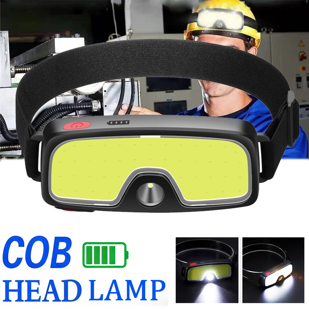 Camping Cooking Fish - Powerful COB Headlamp Type-c/USB Rechargeable Head