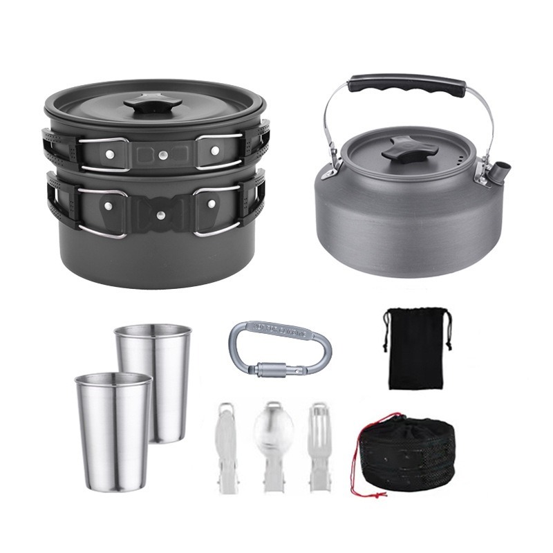 Camping Cooking Set 2 Person - 2‑3 Person Outdoor Cookware Set, Camping