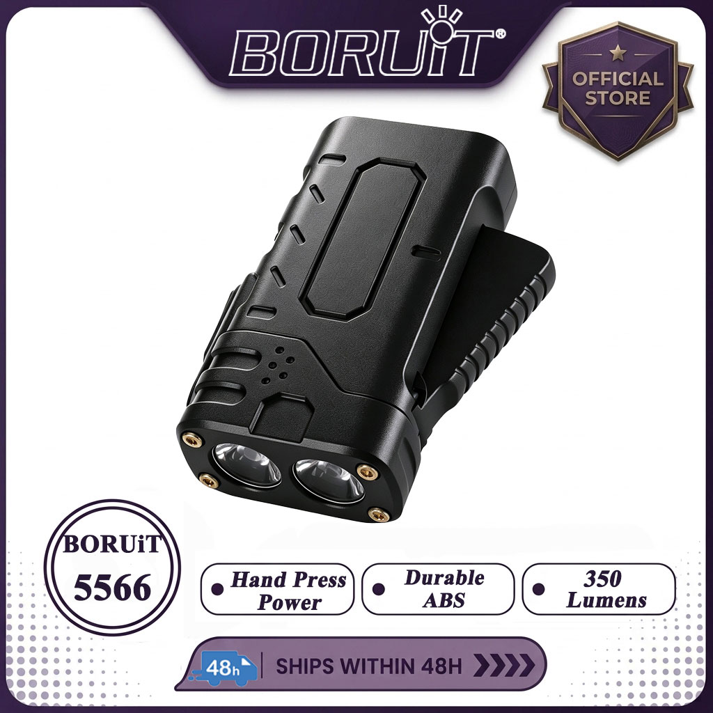 Camping Cooking Fish - BORUIiT Hand Crank EDC LED Flashlight