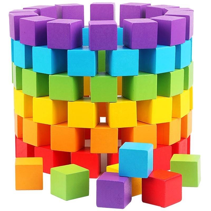 Fire Starter Cube - 30Pcs/lot 2X2CM Wooden Colorful Cubes Building