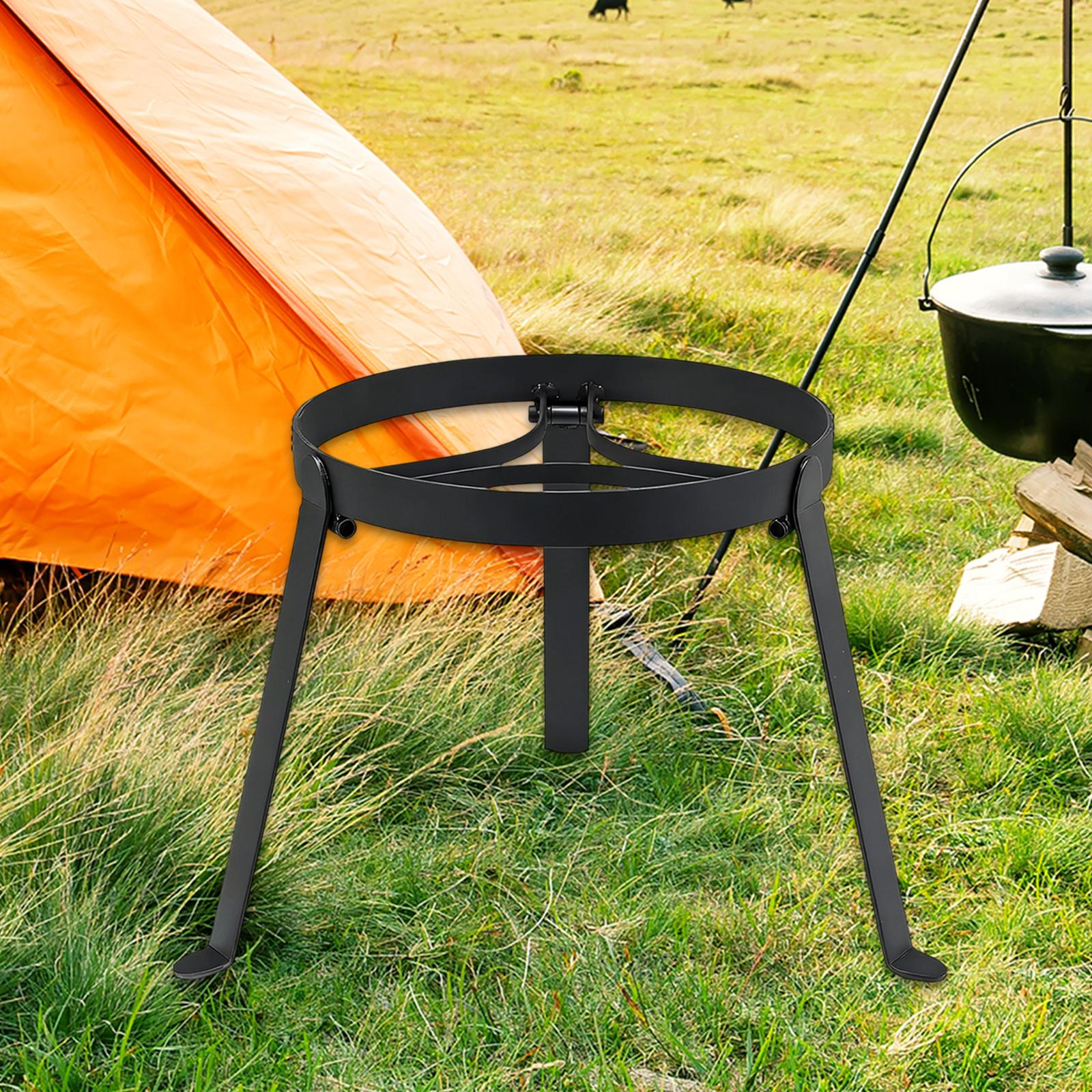 Camping Hiking Cooking - Foldable Cooking Campfire Tripod Iron Portable