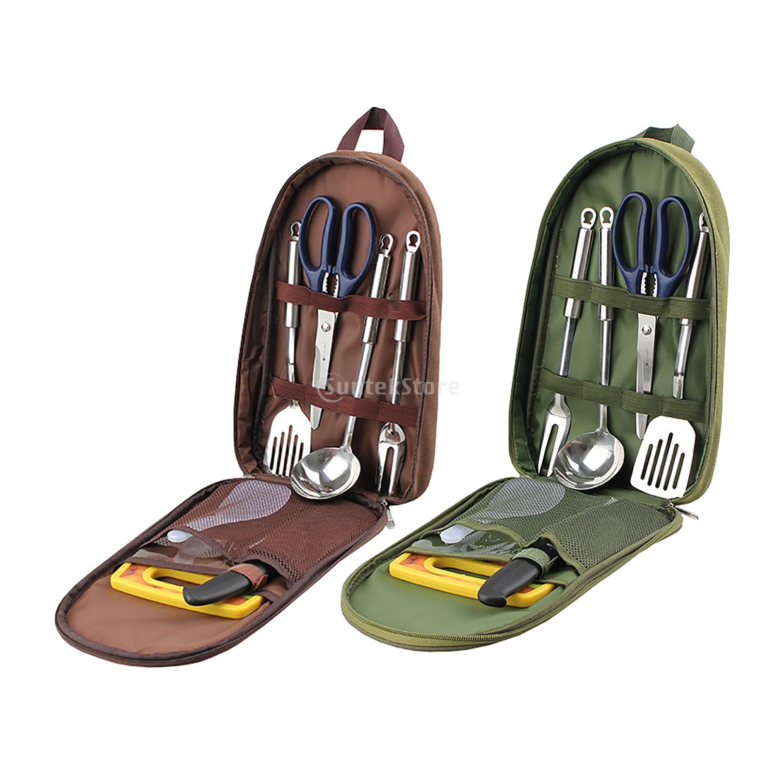 Camping Cooking Set 2 Person - 7pcs Camping Kitchen Utensil Set with