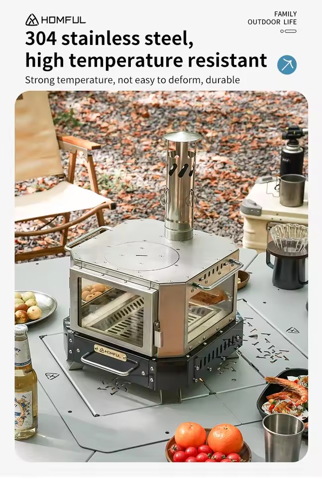 HOMFUL Portable Firewood Stove - Camping Cooking Windshield review and price