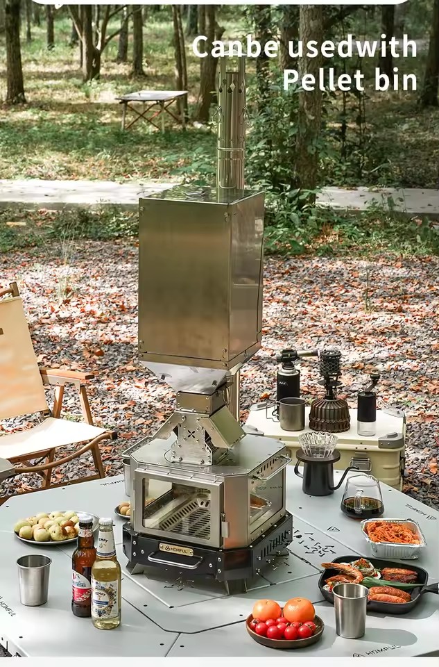 HOMFUL Portable Firewood Stove - Camping Cooking Windshield review and price