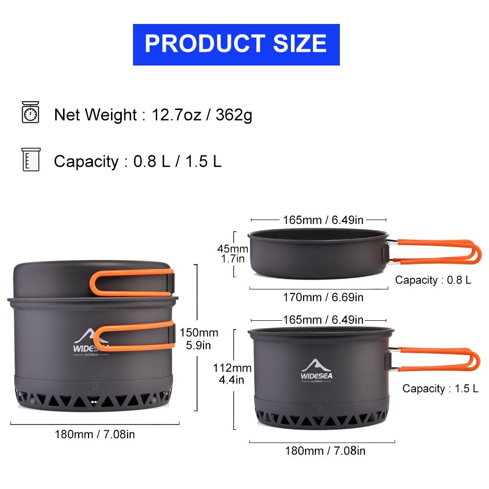 Widesea Camping Pot 1.3L 2.3L  - Camping Cooking Trangia review and price