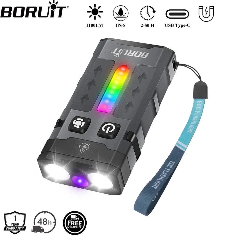 BORUiT EV20 1100LM EDC UV Keyc - Camping Cooking Fish review and price