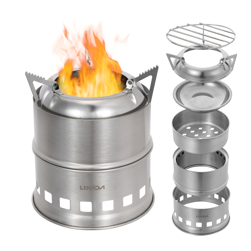 Lixada Stainless Steel Wood St - Camping Cooking Windshield review and price