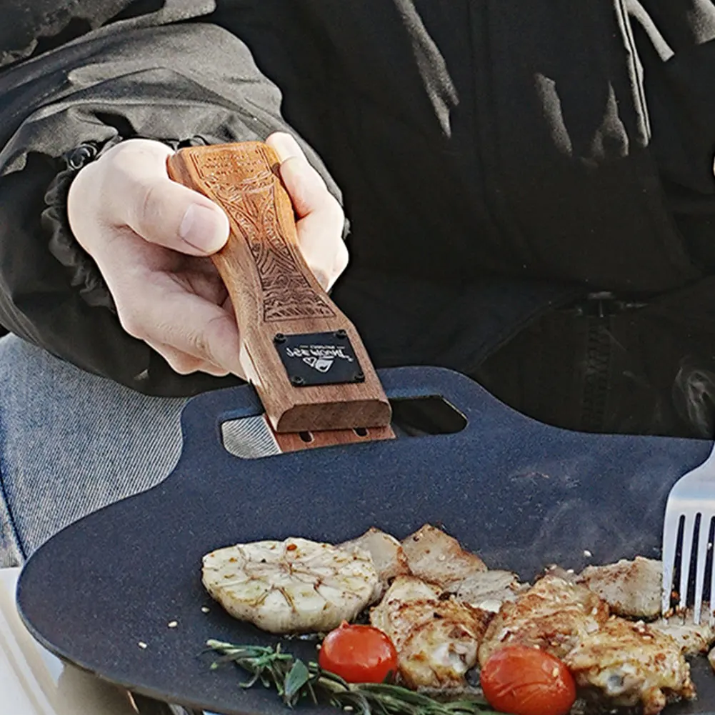 Outdoor Natural Wood Grill Pan - Camping Hiking Cooking review and price