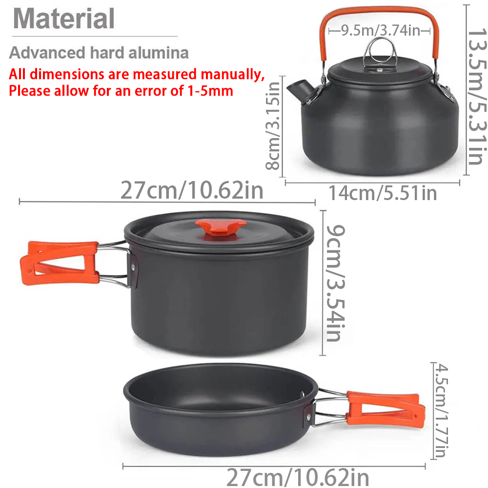 1pcs/1set Camping Cookware Kit - Camping Cooking Equipment Bag review and price
