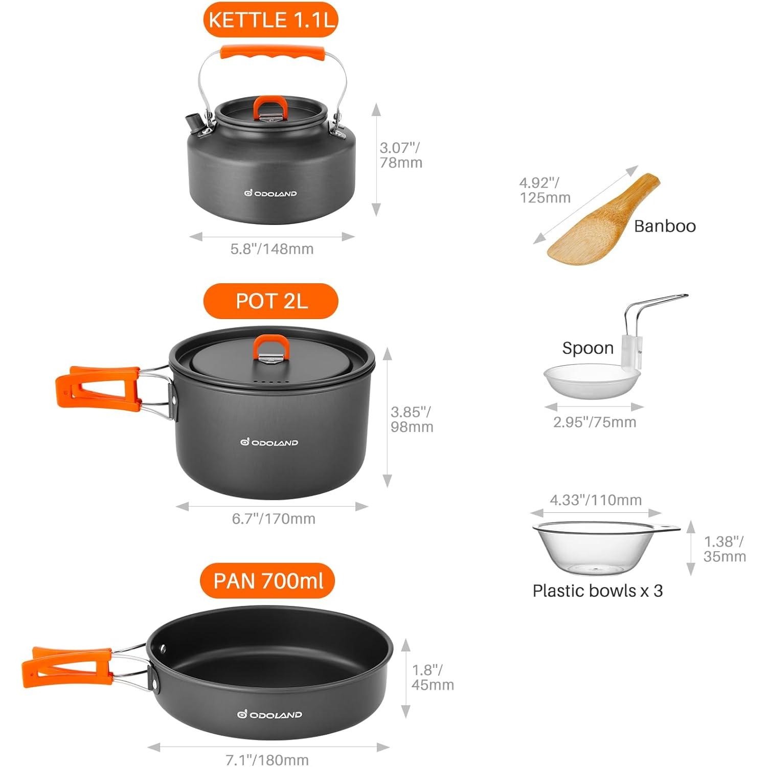 Odoland 10pcs Camping Cookware - Camping Cooking Trangia review and price