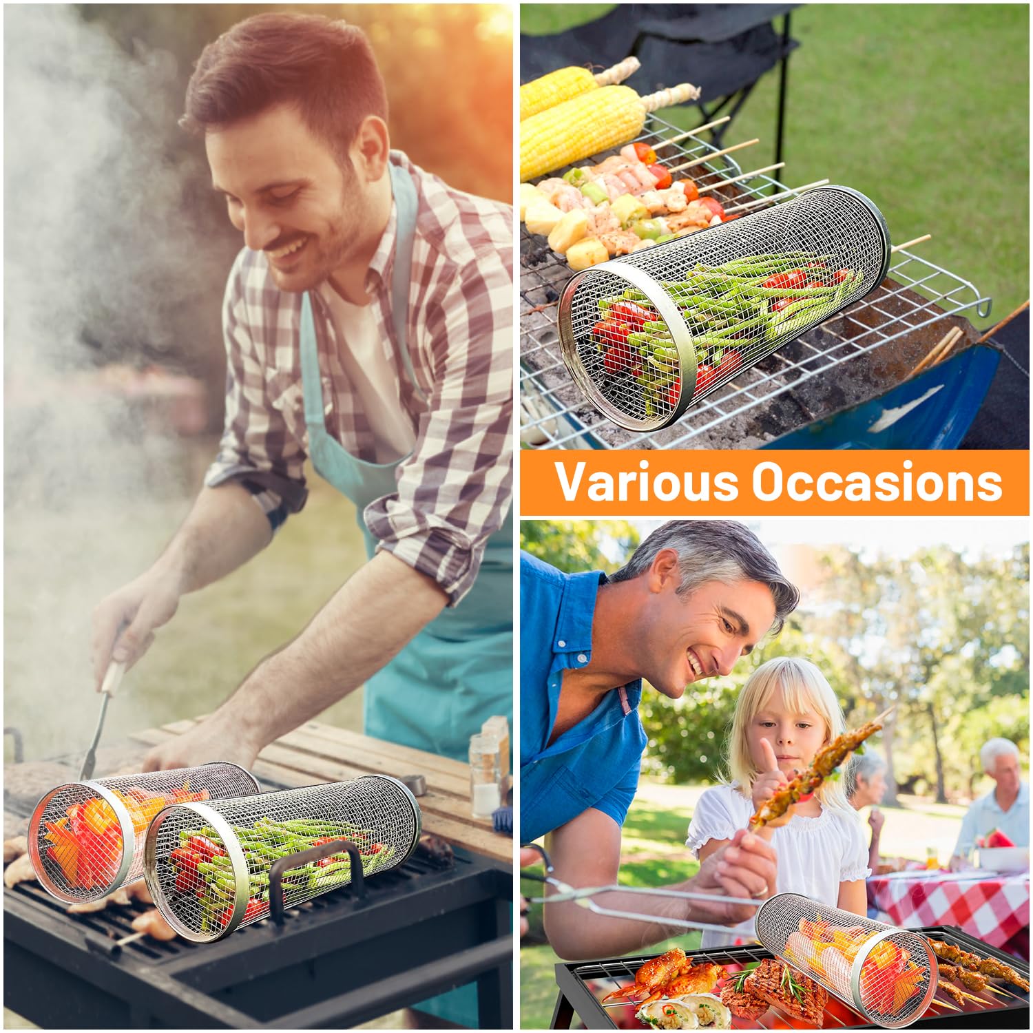 2 Pieces Rolling Grilling Bask - Camping Cooking Trangia review and price